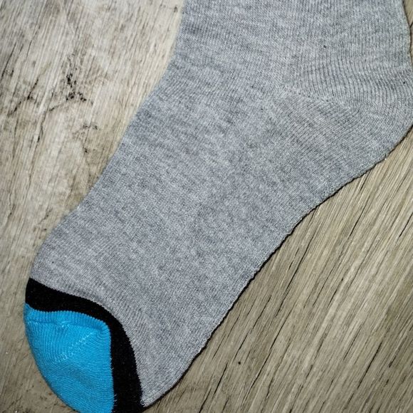 Divvy Up Socks (8 pairs) gray with teal reinforced toes size lg crew socks - Picture 5 of 7